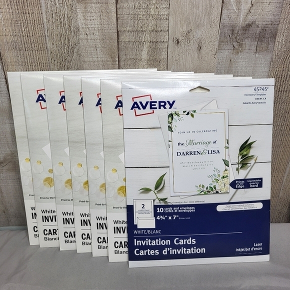 Avery White Invitation Cards. 7 packs. Brand New/Sealed. - Picture 2 of 5